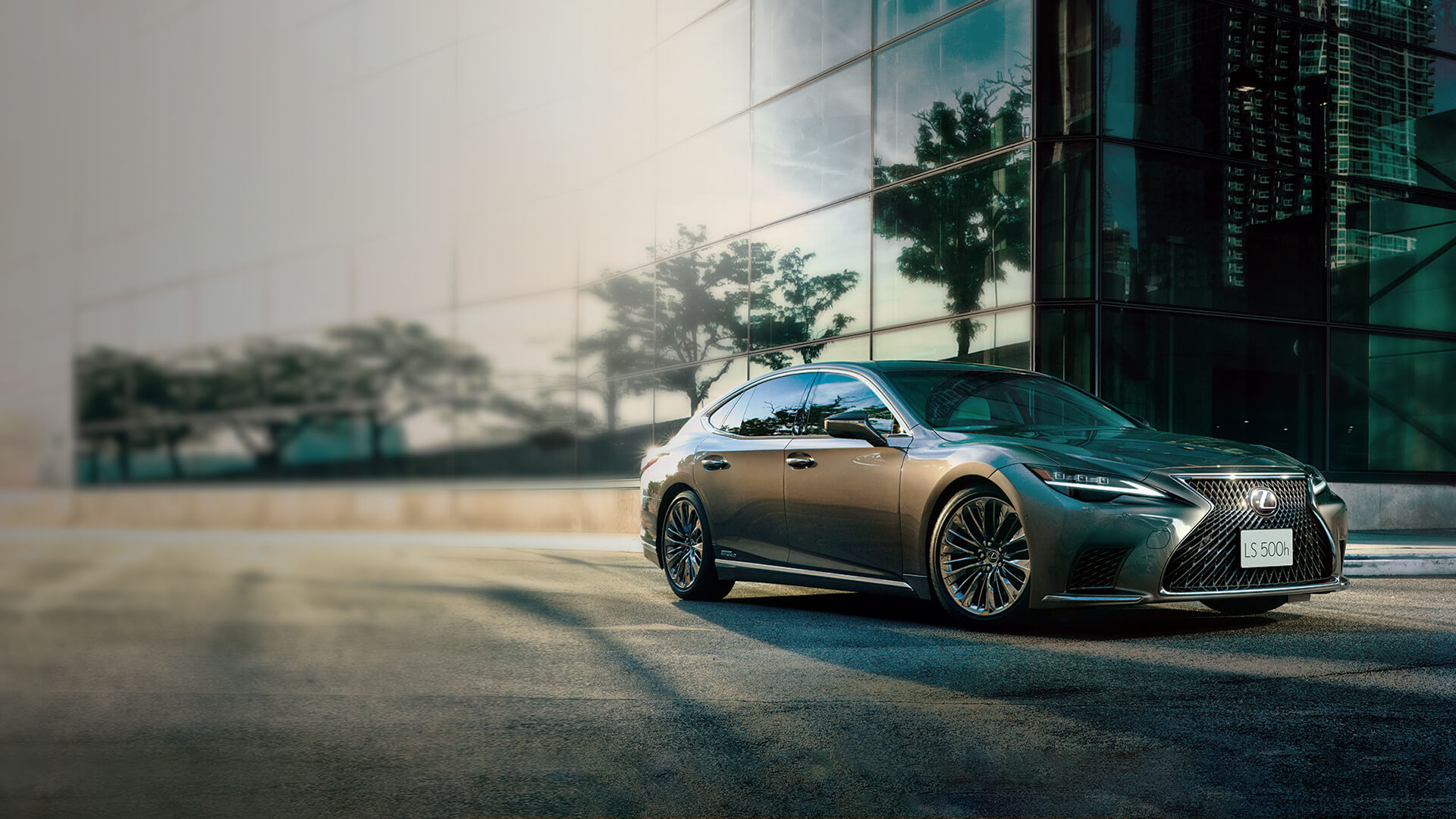 Lexus LS being driven in the city.